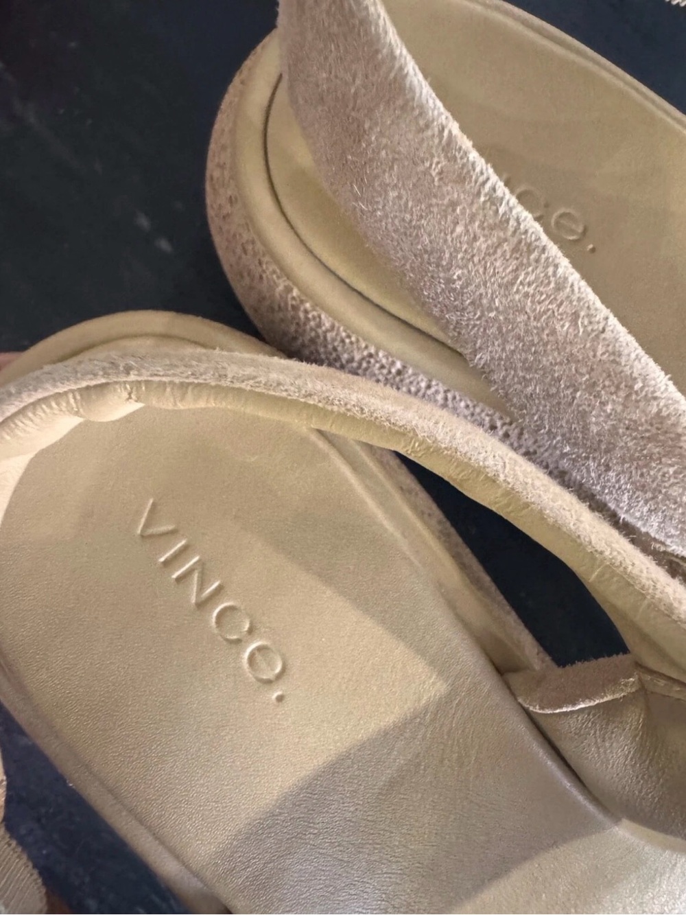 Vince Laguna platform suede beige tan nude sandals 8.5 - Picture 5 of 12